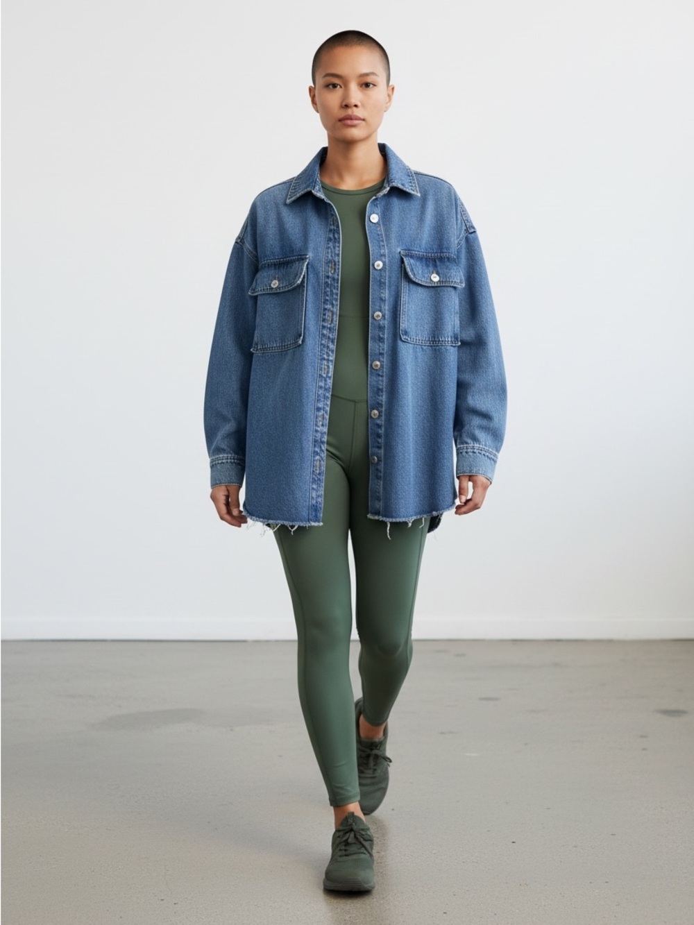 Wild Fable Blue Denim Button-Up Shacket size XS
